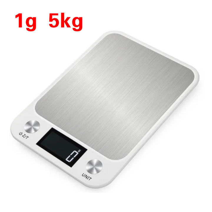Premium Kitchen Scale 15Kg/1g – Stainless Steel Digital Food and Coffee Weighing Scale, LED Display, Battery-Powered, Multi-