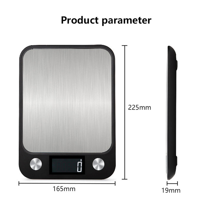 Premium Kitchen Scale 15Kg/1g – Stainless Steel Digital Food and Coffee Weighing Scale, LED Display, Battery-Powered, Multi-