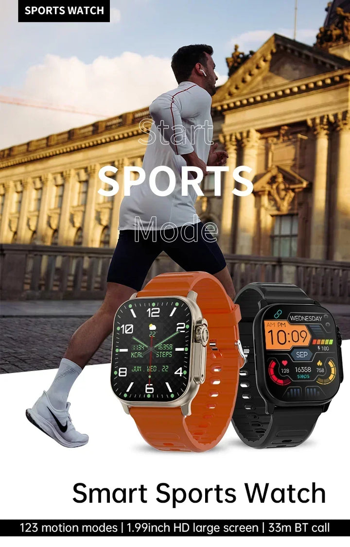Luxury Smartwatch for Men & Women – 49mm Bluetooth GPS Tracker, NFC, Music Control, Wireless Charging, High-End Fitness Watch – Health Monitoring - StrengthXPhysiotherapy
