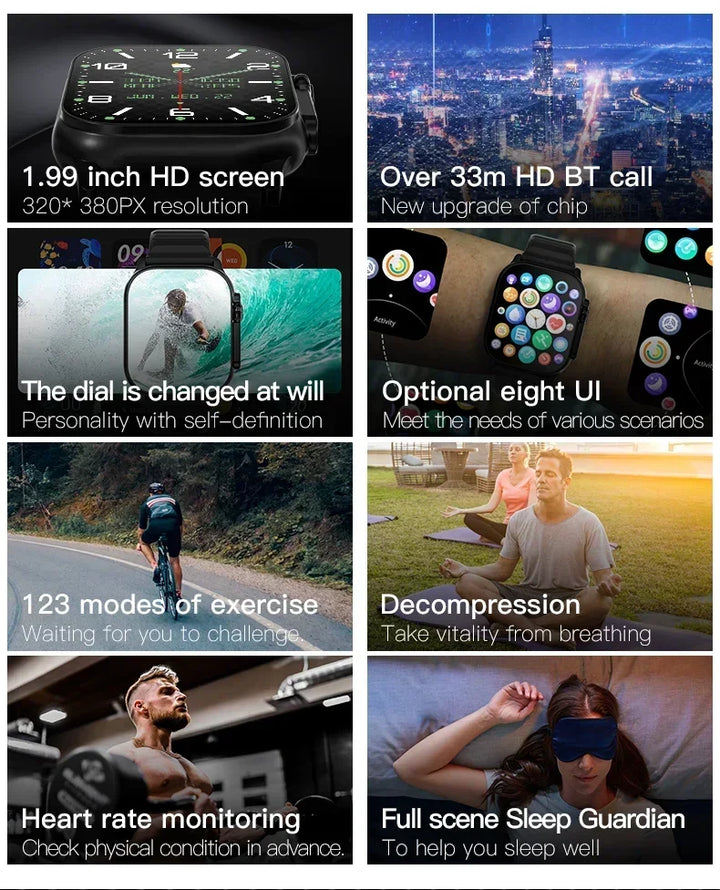 Luxury Smartwatch for Men & Women – 49mm Bluetooth GPS Tracker, NFC, Music Control, Wireless Charging, High-End Fitness Watch – Health Monitoring - StrengthXPhysiotherapy