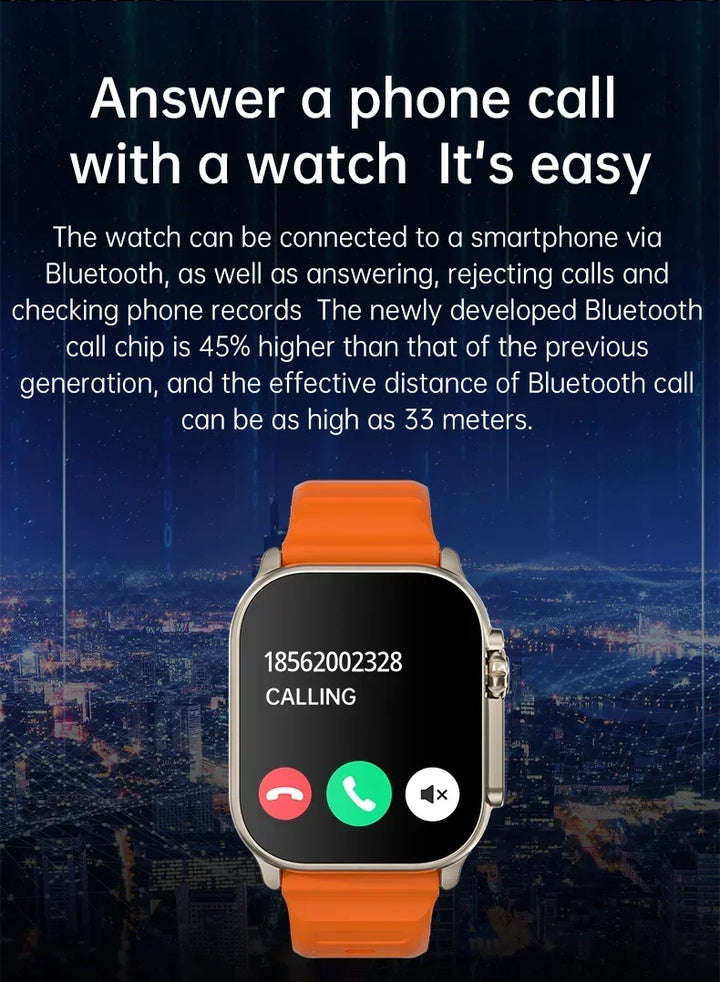 Luxury Smartwatch for Men & Women – 49mm Bluetooth GPS Tracker, NFC, Music Control, Wireless Charging, High-End Fitness Watch – Health Monitoring - StrengthXPhysiotherapy