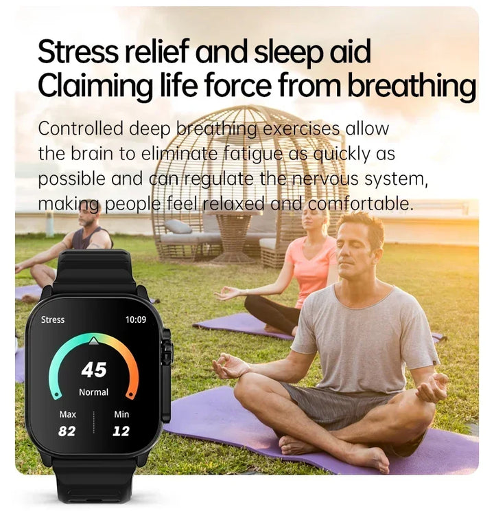 Luxury Smartwatch for Men & Women – 49mm Bluetooth GPS Tracker, NFC, Music Control, Wireless Charging, High-End Fitness Watch – Health Monitoring - StrengthXPhysiotherapy