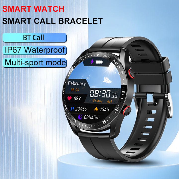 Premium Bluetooth Call Smartwatch for Men - ECG+PPG Health Monitoring, IP67 Waterproof, Heart Rate & Blood Pressure Tracker, 