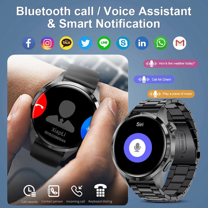 Premium Bluetooth Call Smartwatch for Men - ECG+PPG Health Monitoring, IP67 Waterproof, Heart Rate & Blood Pressure Tracker, 