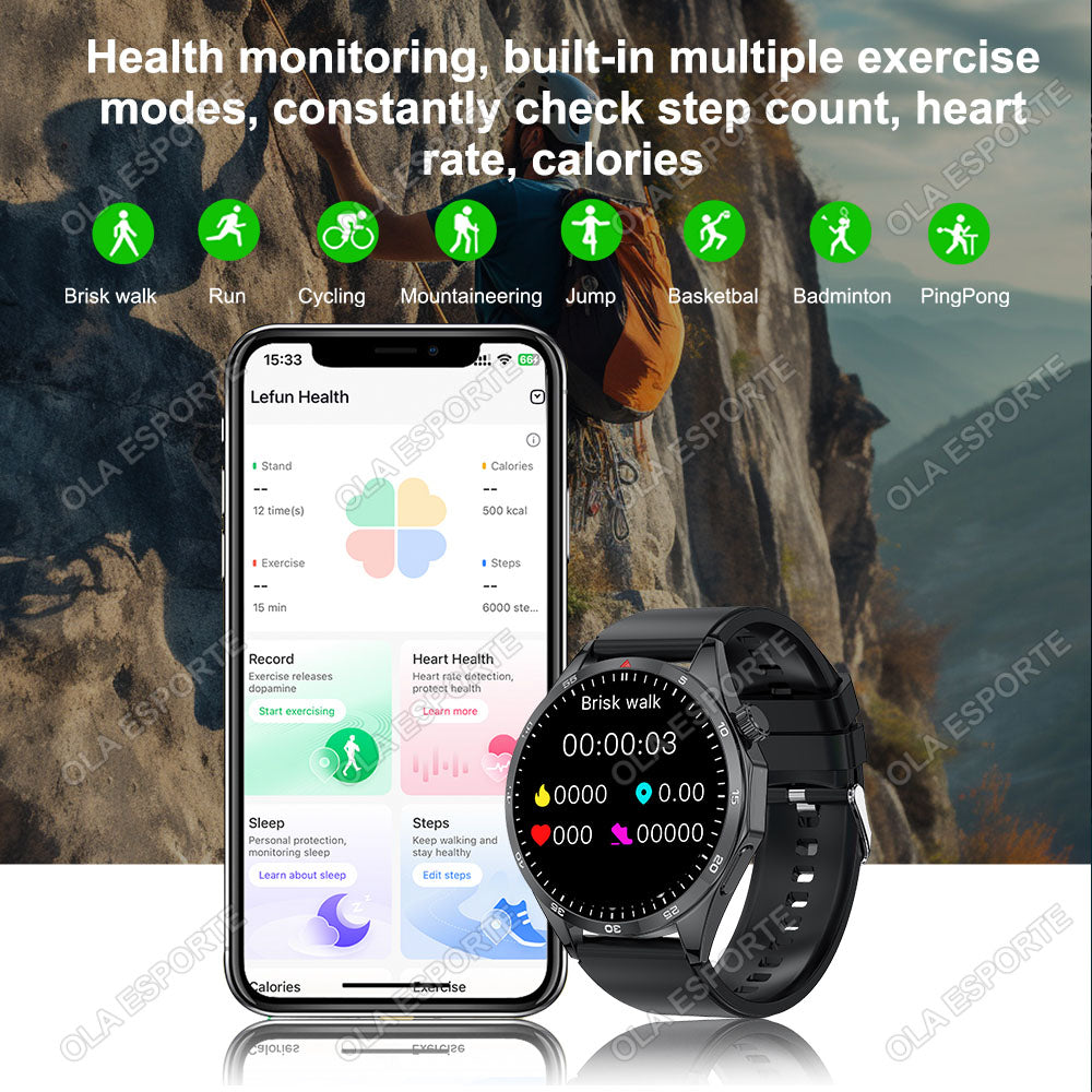 Premium Bluetooth Call Smartwatch for Men - ECG+PPG Health Monitoring, IP67 Waterproof, Heart Rate & Blood Pressure Tracker, 