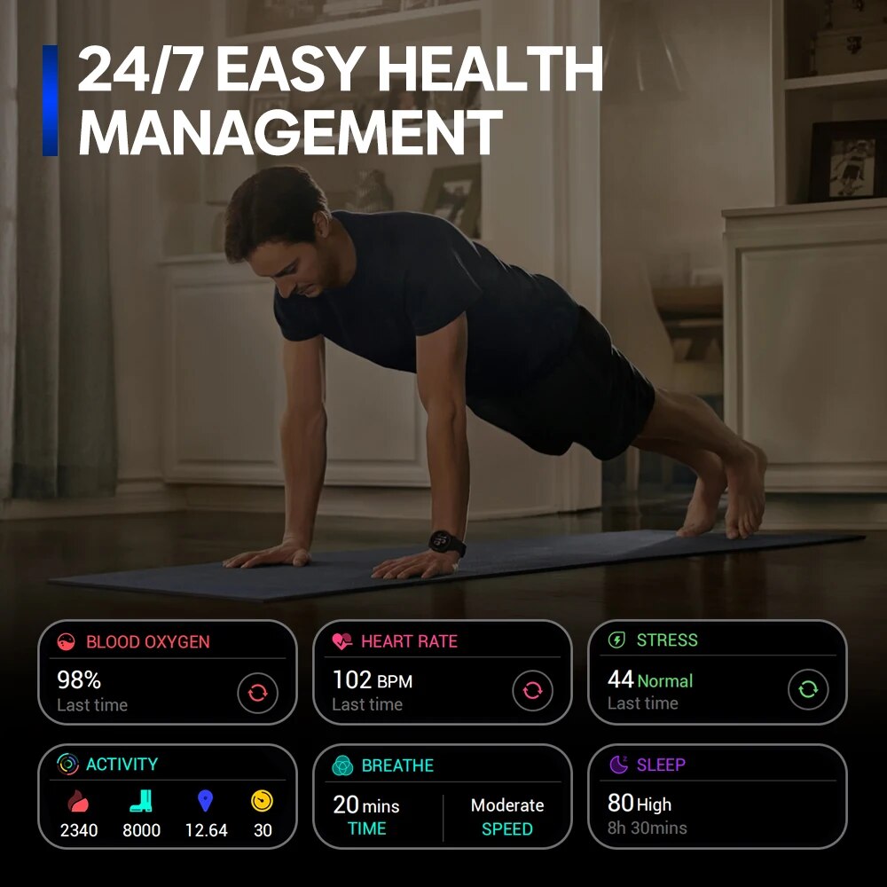 Premium GPS Sports Smartwatch for Men - 1.43” AMOLED, Built-in GPS, 100+ Sports Modes, Health Tracking, 18-Day Battery, 