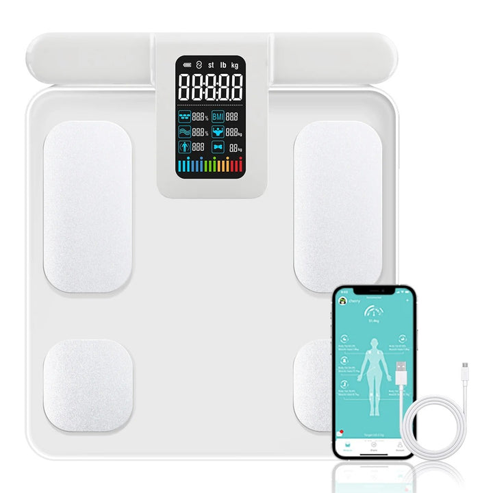 Premium Smart Body Composition Scale – 8 Electrode Bioimpedance Digital Weight Scale, Tracks Body Fat, Water, Muscle Mass, BMI, and More, Accurate Measurements for Health Monitoring - StrengthXPhysiotherapy