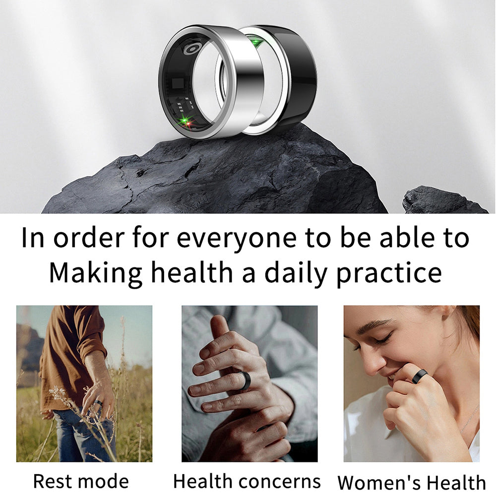 Premium Smart Ring for Health Monitoring – Military Grade Titanium, Waterproof IP68 & 3ATM, Multi-Sport Modes, Heart Rate &