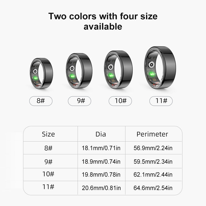 Premium Smart Ring for Health Monitoring – Military Grade Titanium, Waterproof IP68 & 3ATM, Multi-Sport Modes, Heart Rate &
