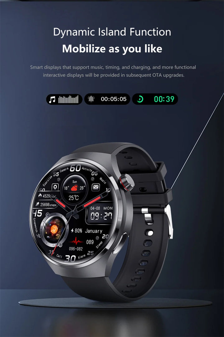 Premium GPS Smart Watch for Men & Women | 360° AMOLED Display, NFC, Bluetooth Call, IP68 Waterproof, Heart Rate Monitor, Fitness Tracker, Sleep Monitoring, Multi-Sport Modes - StrengthXPhysiotherapy