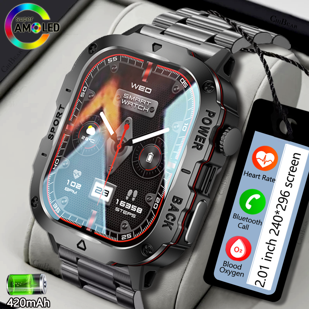 Premium GPS Fitness Tracker Smartwatch with 1.99 Inch HD Screen, Heart Rate, Blood Pressure, ECG, Blood Oxygen Monitoring – Bluetooth Call, NFC, 100+ Exercise Modes, Waterproof - StrengthXPhysiotherapy