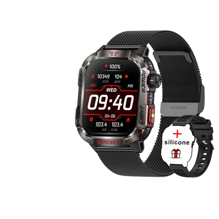 Premium GPS Smartwatch for Men – 2.01" HD Display, Waterproof, Bluetooth Calling, Compass, Flashlight, Fitness Tracker, 600m 