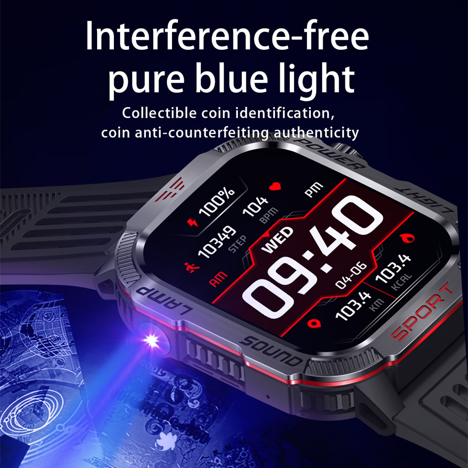 Premium GPS Smartwatch for Men – 2.01" HD Display, Waterproof, Bluetooth Calling, Compass, Flashlight, Fitness Tracker, 600m 