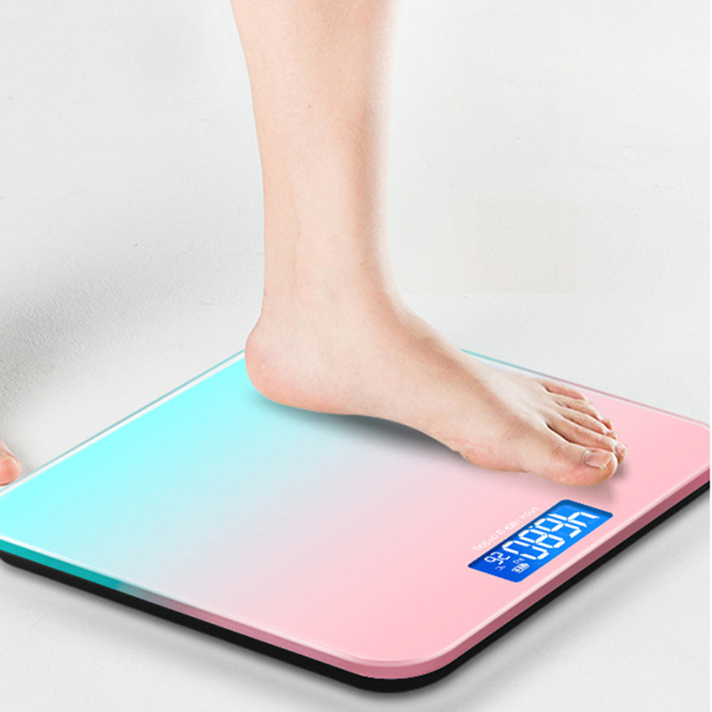 Premium Gradient Color Intelligent LCD Electronic Scale – Digital Display Glass Weight Scale, Accurate 0.2-180kg Measurement,