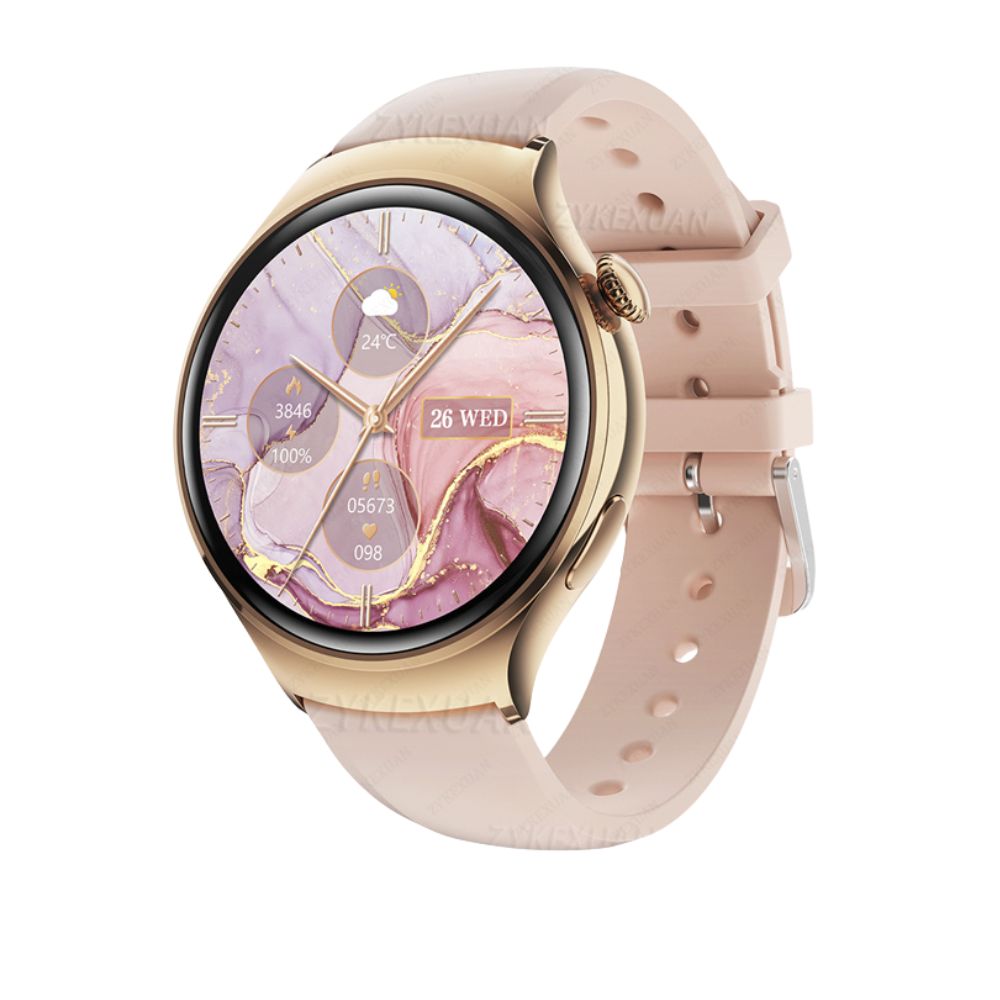 Premium Smartwatch for Women - AMOLED Display, Bluetooth Calling, NFC, GPS, IP68 Waterproof, Multiple Sports Modes, Heart 