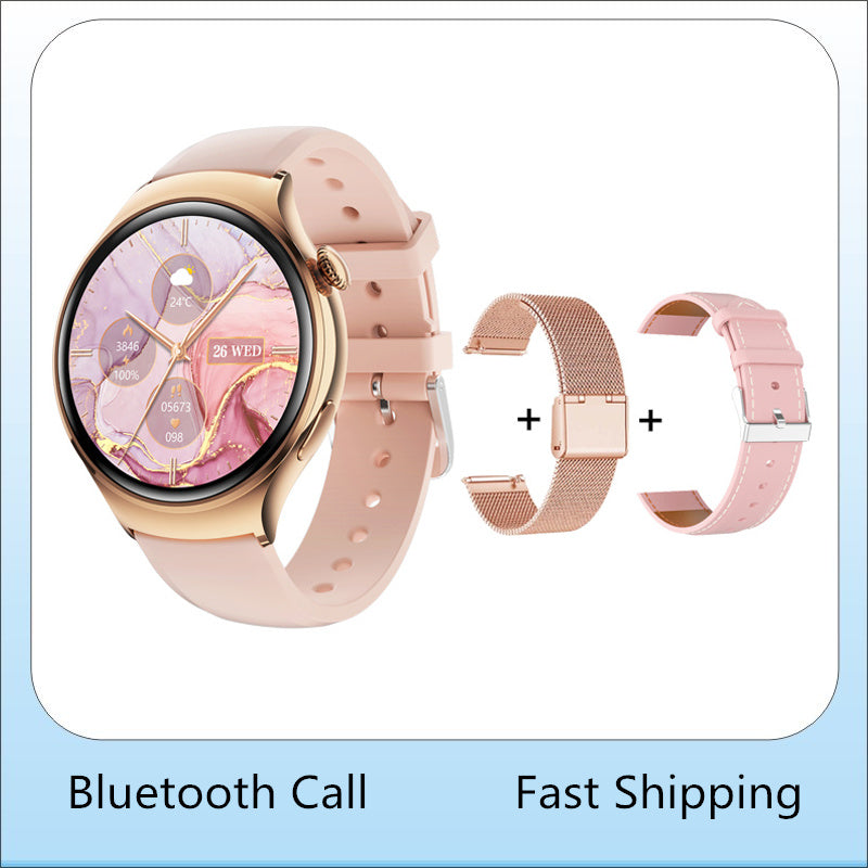 Premium Smartwatch for Women - AMOLED Display, Bluetooth Calling, NFC, GPS, IP68 Waterproof, Multiple Sports Modes, Heart 