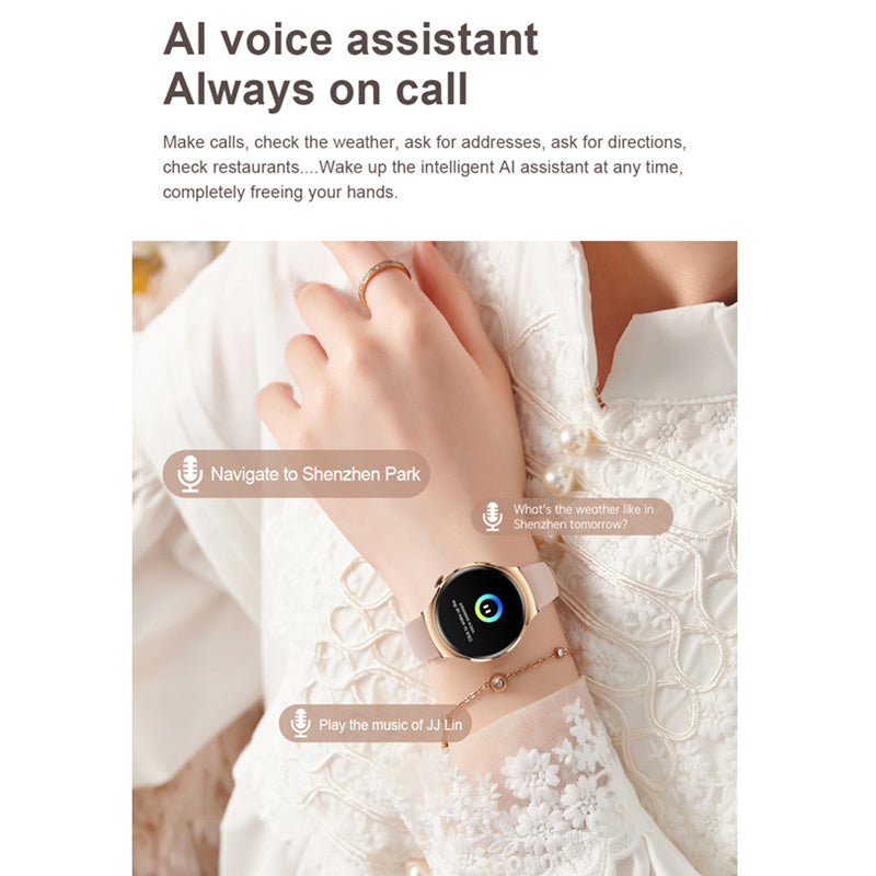 Premium Smartwatch for Women - AMOLED Display, Bluetooth Calling, NFC, GPS, IP68 Waterproof, Multiple Sports Modes, Heart 