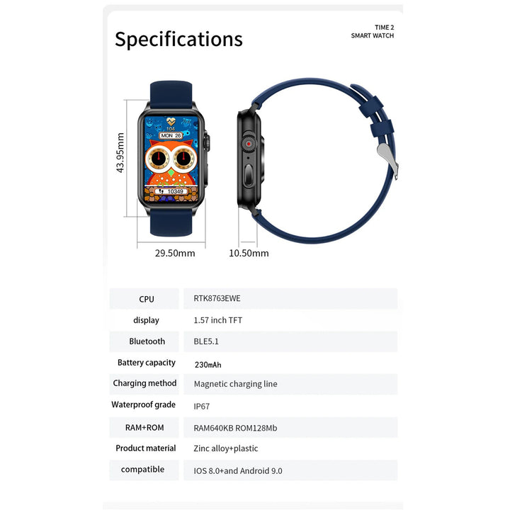 Premium Bluetooth Call Smartwatch for Men & Women – AI Voice Assistant, Fitness Tracker, 1.57" HD Screen, IP67 Waterproof, Heart Rate, Blood Oxygen, Sleep Monitoring, Music Control, Android & iOS Compatible - StrengthXPhysiotherapy