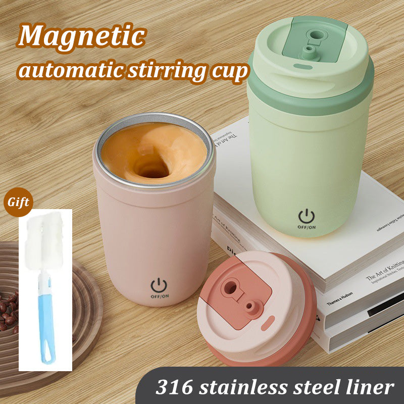 Premium Self Stirring Mug – 400ML Stainless Steel Automatic Coffee & Milk Mixer – Magnetic Stirring Electric Blender for 