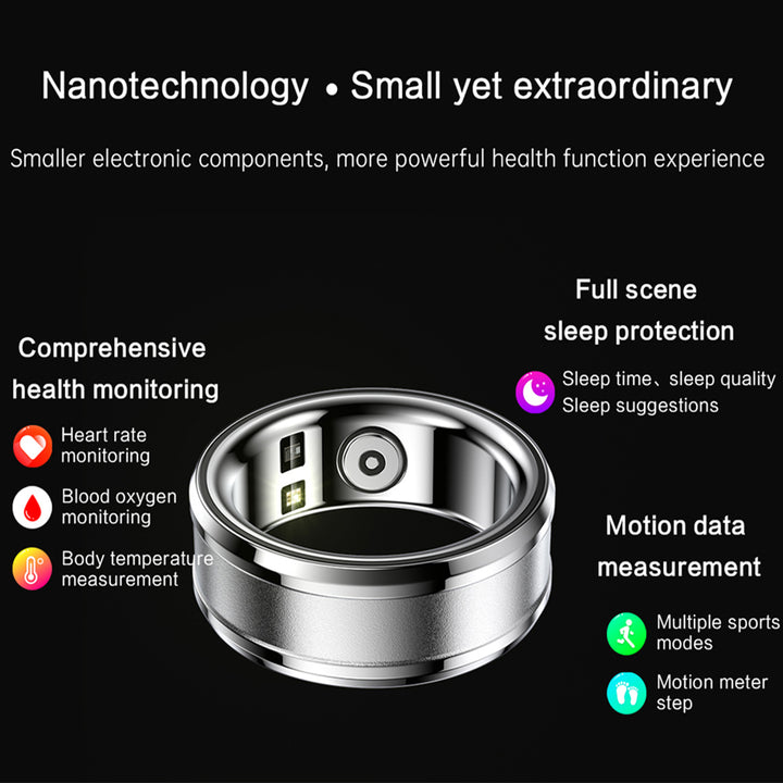 Premium Fitness Tracker Smart Ring for Men & Women - Health Monitoring, Heart R ate, Blood Oxygen & Body Temperature 