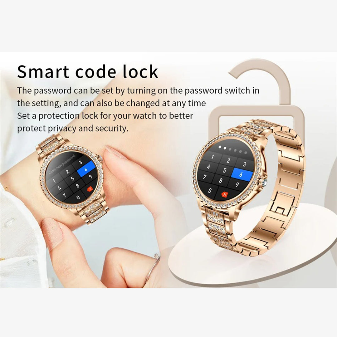 Premium Fashion Smartwatch for Women, 1.04" AMOLED Screen, Bluetooth Call, Metal Body, IP68 Waterproof, Heart Rate, Music Control, Sleep & Fitness Tracking, Multiple Sports Modes - StrengthXPhysiotherapy