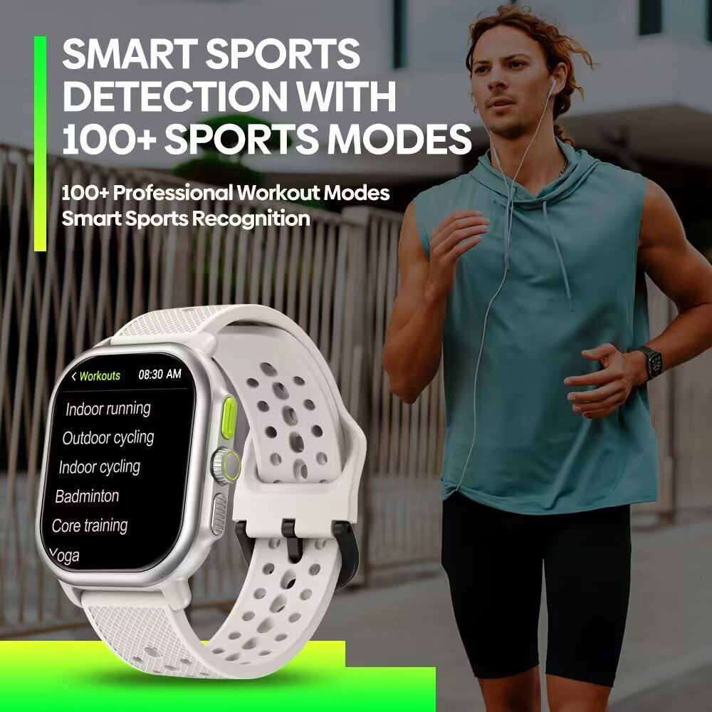Premium GPS Smartwatch with 2.15" AMOLED Display, Phone Calls, Built-in GPS, 100+ Sports Modes, Heart Rate & SpO2 Monitor, 