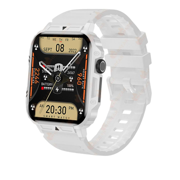 Premium Outdoor Military Smartwatch for Men - Bluetooth Calling, IP68 Waterproof, 100+ Sports Modes, 1.95-inch Display, Heart