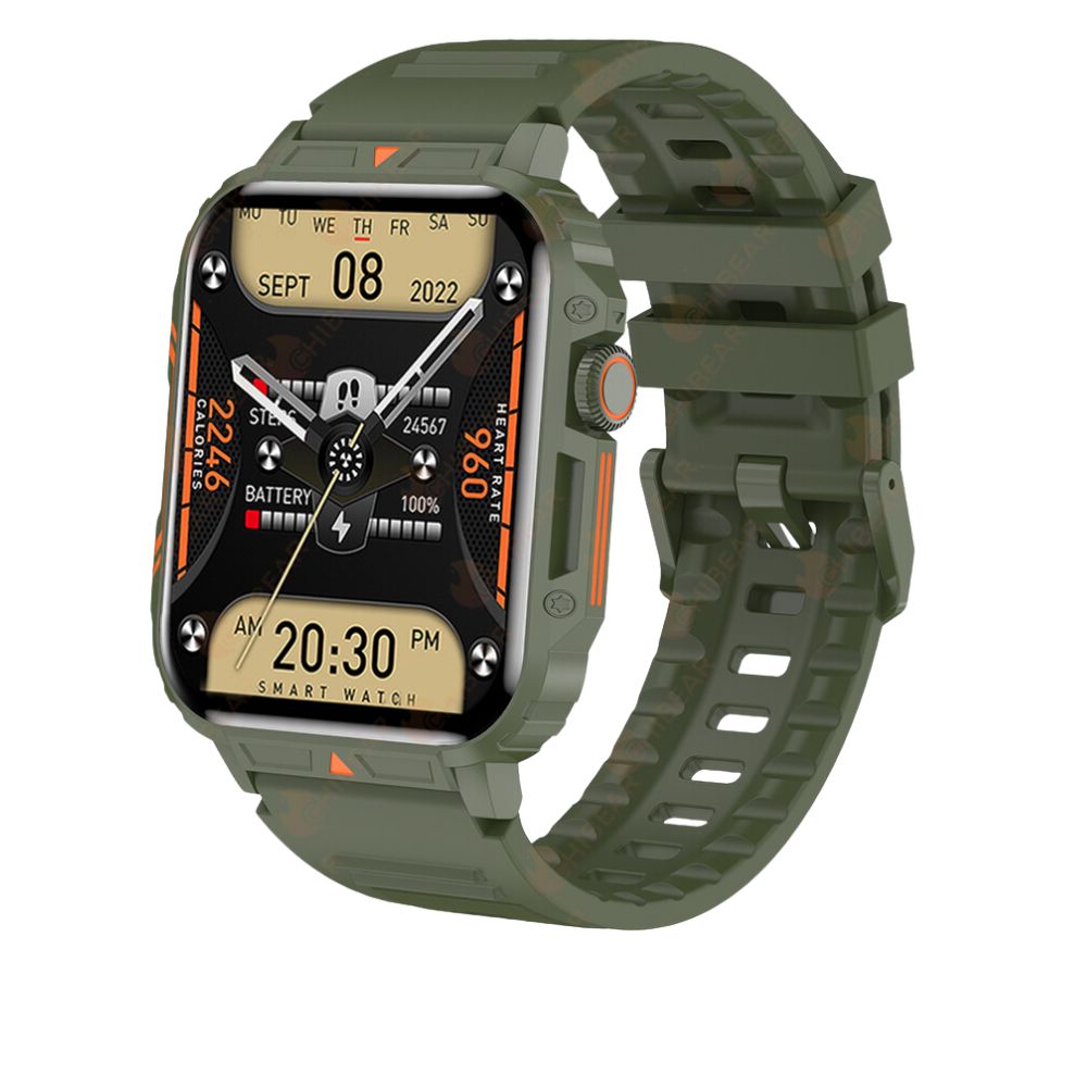 Premium Outdoor Military Smartwatch for Men - Bluetooth Calling, IP68 Waterproof, 100+ Sports Modes, 1.95-inch Display, Heart