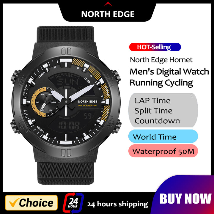 Premium Military Smartwatch for Men – Waterproof 50m, Speed Stopwatch, World Time, Coun Case, Backlit, Replaceable Stratdown 
