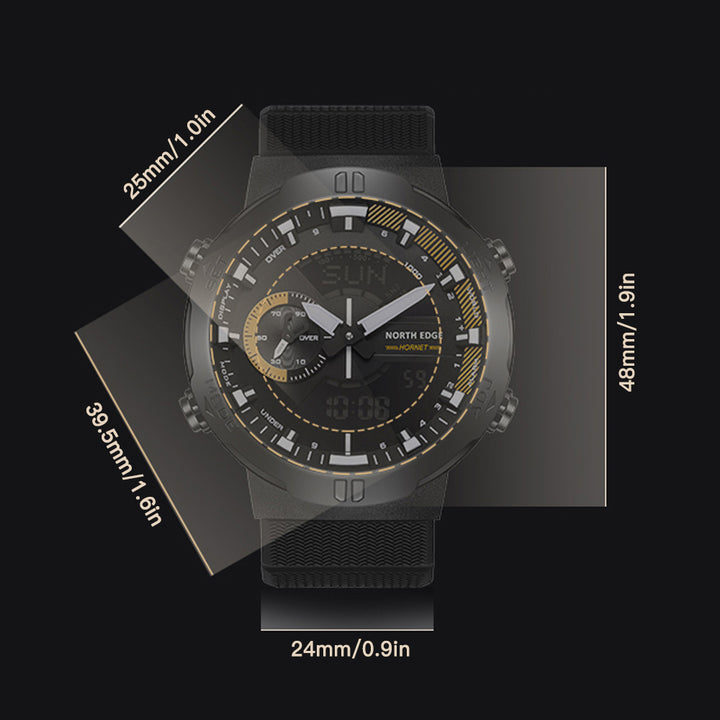 Premium Military Smartwatch for Men – Waterproof 50m, Speed Stopwatch, World Time, Coun Case, Backlit, Replaceable Stratdown 