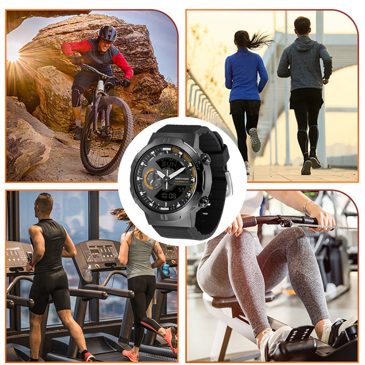 Premium Military Smartwatch for Men – Waterproof 50m, Speed Stopwatch, World Time, Coun Case, Backlit, Replaceable Stratdown 