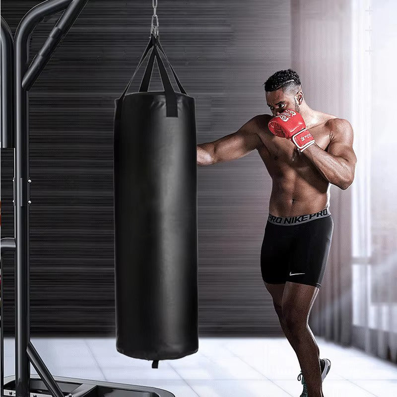 Premium Professional Boxing Sandbag – 40/46in Empty Heavy Punching Bag for Gym & Fitness – Durable Synthetic Leather, Reinforced Webbing, Hanging Kick Training – Includes Hook, Carabiner & Handwraps - StrengthXPhysiotherapy