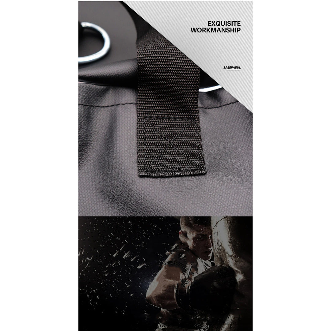 Premium Professional Boxing Sandbag – 40/46in Empty Heavy Punching Bag for Gym & Fitness – Durable Synthetic Leather, Reinforced Webbing, Hanging Kick Training – Includes Hook, Carabiner & Handwraps - StrengthXPhysiotherapy