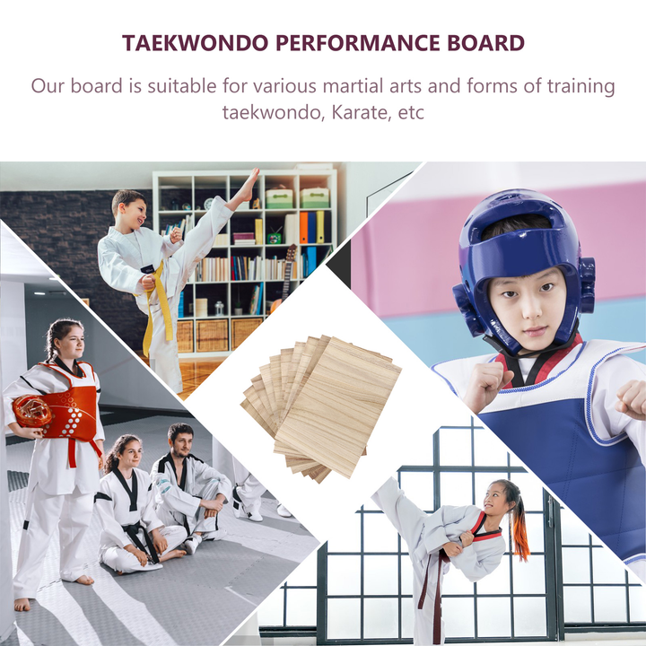 Premium Taekwondo Breaking Boards – 10pcs Karate Wooden Training Boards – Durable Punching & Breaking Board for Taekwondo