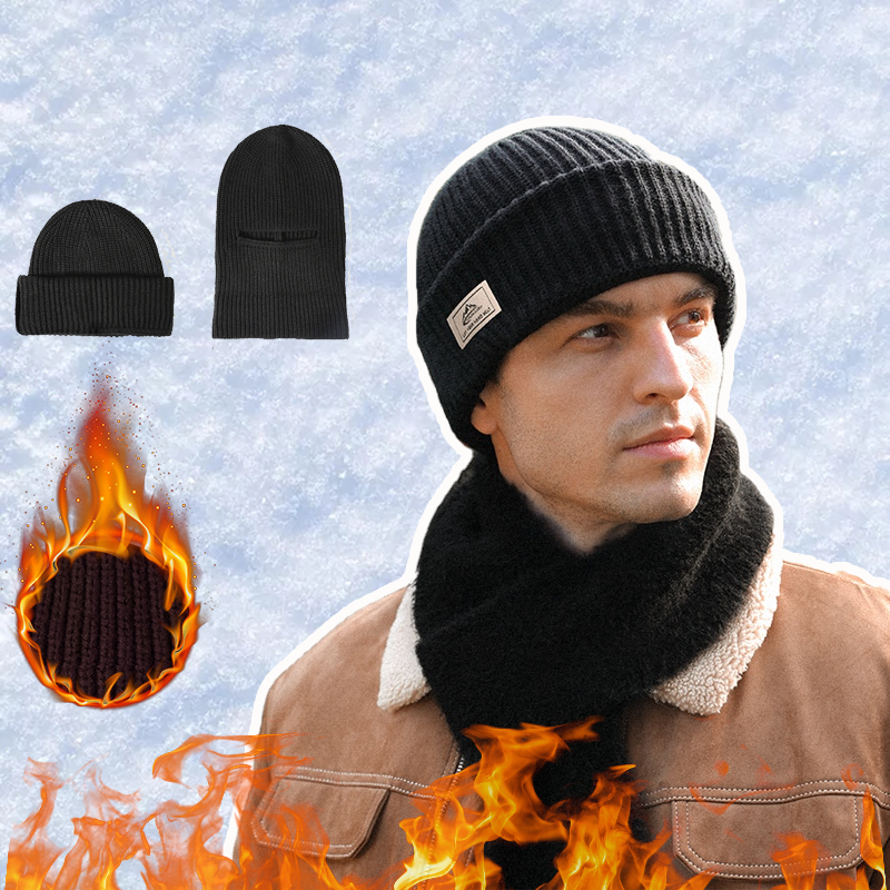 Premium Winter Balaclava Hat – 2-in-1 Knitted Ski Mask Beanie for Men, Windproof, Warm, Cold-Resistant Earmuff Cap for  