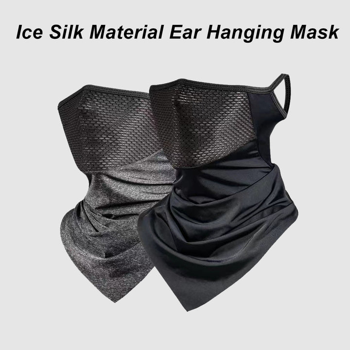 Premium Breathable Ear Hanging Mask – Ice Silk Cycling Face Cover, Triangle Headscarf, Nylon Cool Material for Outdoor 