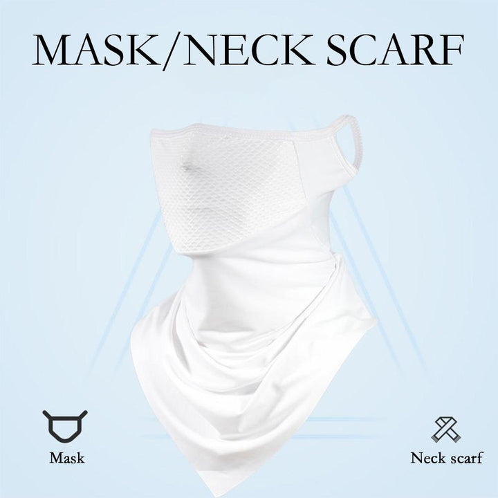 Premium Breathable Ear Hanging Mask – Ice Silk Cycling Face Cover, Triangle Headscarf, Nylon Cool Material for Outdoor 