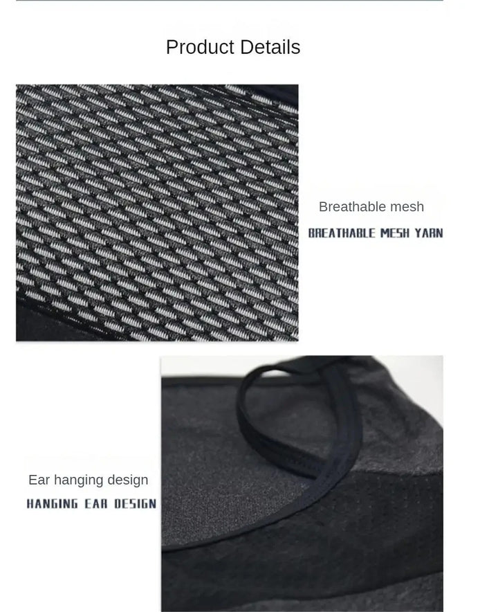 Premium Breathable Ear Hanging Mask – Ice Silk Cycling Face Cover, Triangle Headscarf, Nylon Cool Material for Outdoor Sports and Riding Protection - StrengthXPhysiotherapy