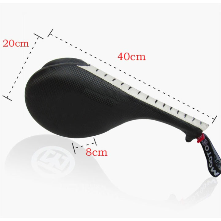 Premium Taekwondo Foot Target Kick Pad – Boxing, Kickboxing, & Sanda Training Equipment – Durable PU Leather, High Elastic Sponge – Double Target Design for High & Low Kicks – Buzz Sound & Wrist Grip – 40x20x8cm - StrengthXPhysiotherapy