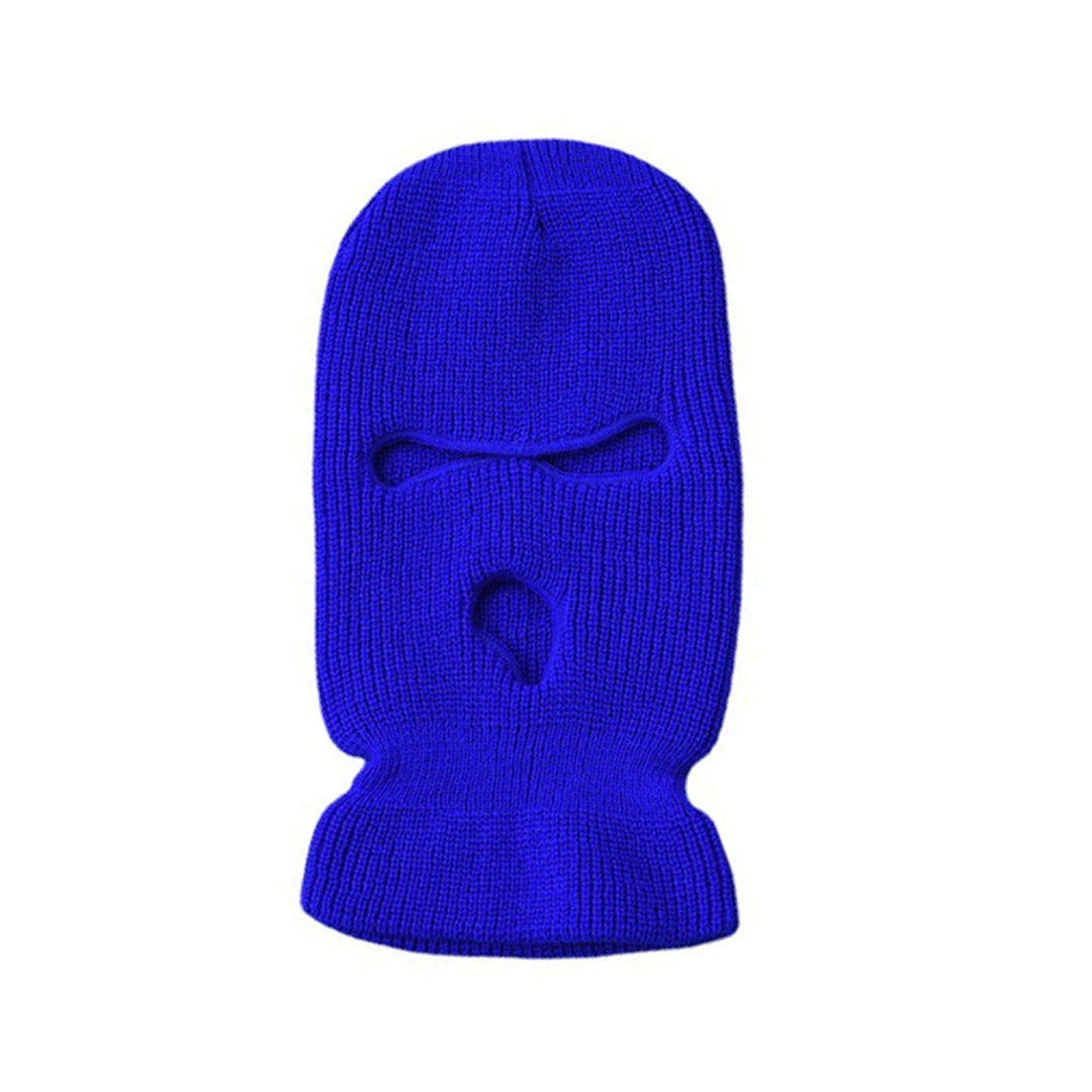 Premium Windproof Full Face Ski Mask – Men’s Wool Balaclava with 3 Holes, Warm Knit Winter Hat, Custom Embroidery, 16 Color