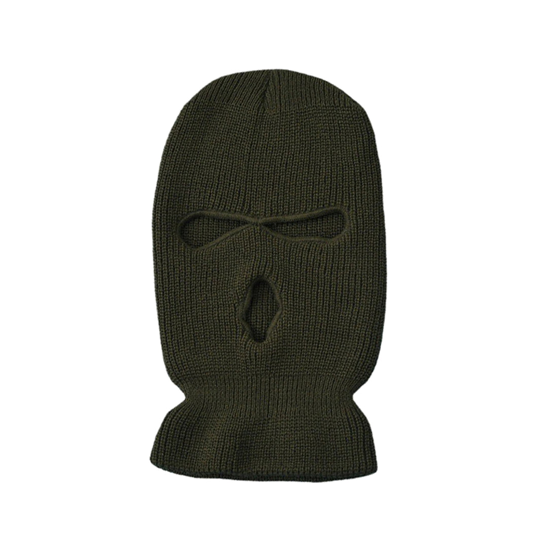 Premium Windproof Full Face Ski Mask – Men’s Wool Balaclava with 3 Holes, Warm Knit Winter Hat, Custom Embroidery, 16 Color