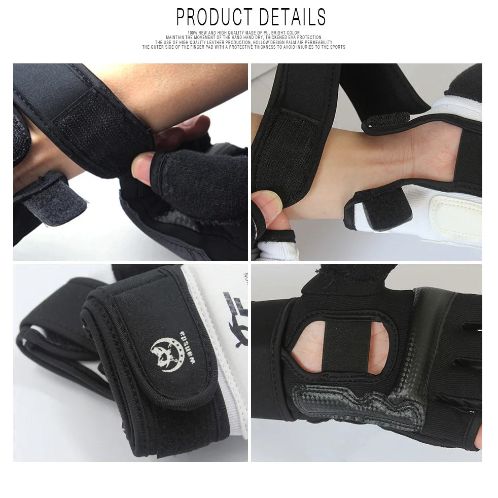 Premium Kickboxing Gloves – High Quality MMA Gloves for Muay Thai & Boxing Training – PU Leather Half Mitts for Fighters – Durable, Lightweight Black Boxing Equipment - StrengthXPhysiotherapy