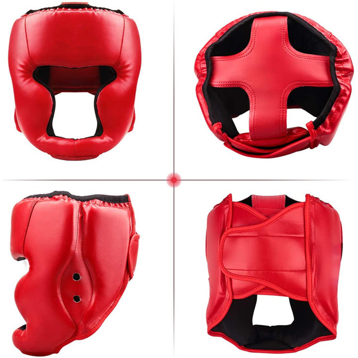 Premium Boxing Headgear for Children & Adults – Karate, Muay Thai, MMA, Sanda Training Safety Helmet, PU Leather, Adjustable
