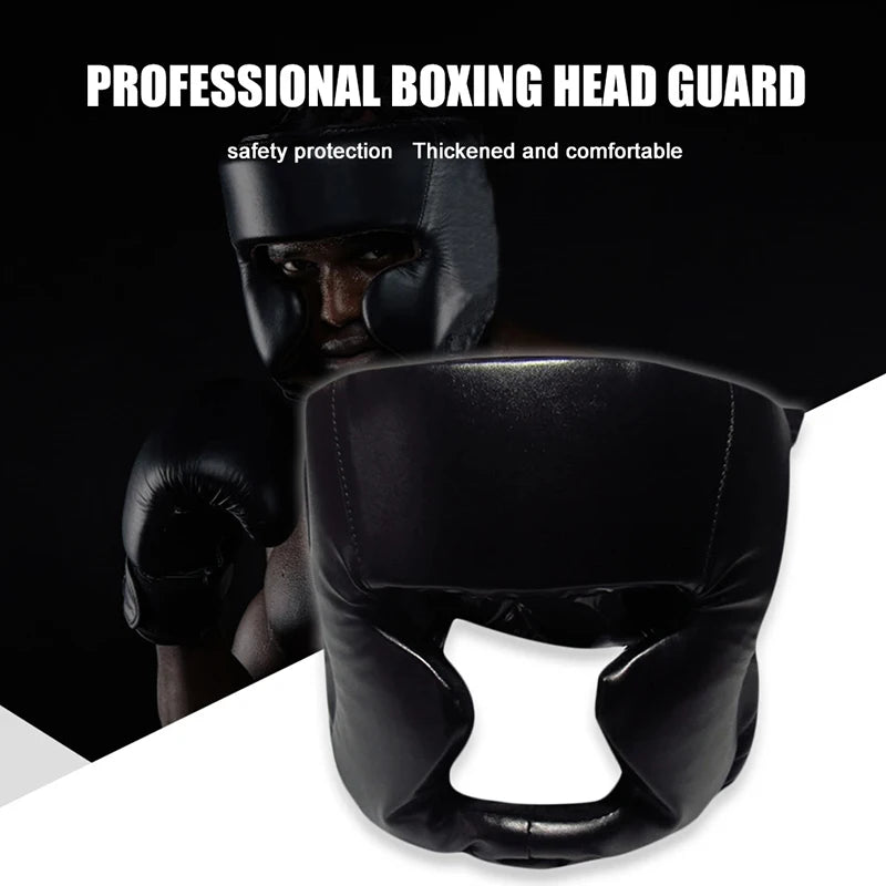 Premium Boxing Headgear for Children & Adults – Karate, Muay Thai, MMA, Sanda Training Safety Helmet, PU Leather, Adjustable