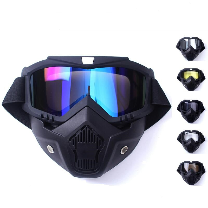 Premium Motorcycle Skull Mouth Mask with UV Protection – Tactical Off-Road Riding Goggles, Windproof, Dust-Proof, Anti-Glare 