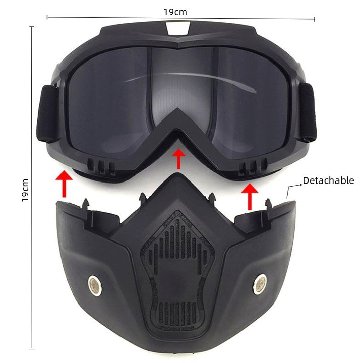 Premium Motorcycle Skull Mouth Mask with UV Protection – Tactical Off-Road Riding Goggles, Windproof, Dust-Proof, Anti-Glare 