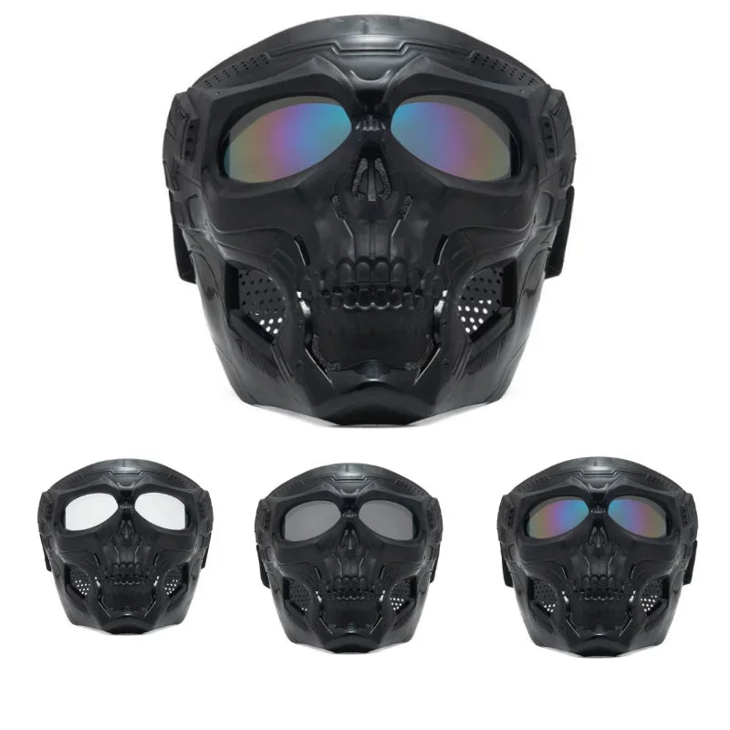 Premium Motorcycle Skull Mouth Mask with UV Protection – Tactical Off-Road Riding Goggles, Windproof, Dust-Proof, Anti-Glare 