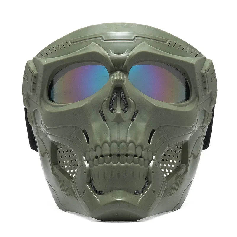 Premium Motorcycle Skull Mouth Mask with UV Protection – Tactical Off-Road Riding Goggles, Windproof, Dust-Proof, Anti-Glare 
