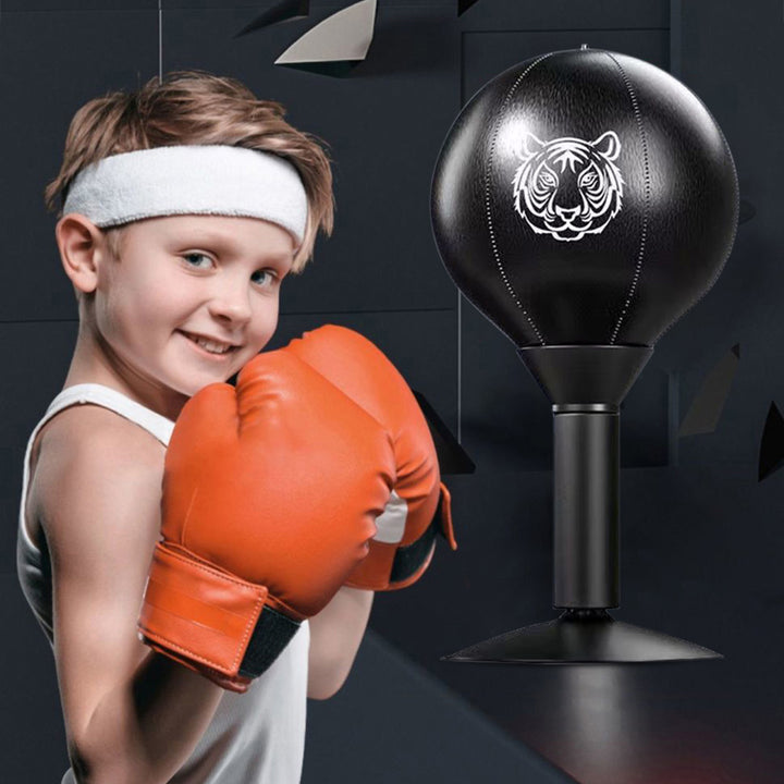 Premium Stress Relief Punching Bag – Desktop Boxing Speed Ball with Suction Cup Base – Inflatable Foam Spring for Reflex & 