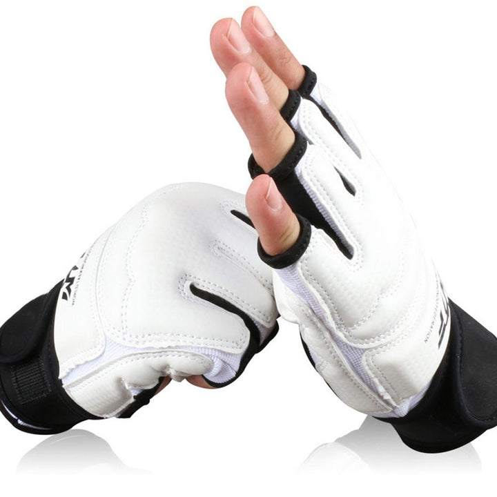 Premium Half Finger Boxing Gloves – Taekwondo, Karate, Muay Thai Training Gloves for Kids & Men – Foot Protector for  